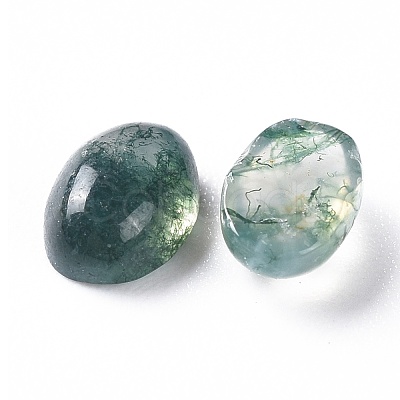 Natural Moss Agate Cabochons G-F697-E01-1