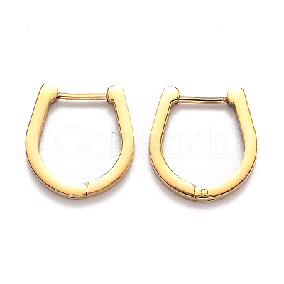 304 Stainless Steel Huggie Hoop Earrings STAS-J033-14B-G-1