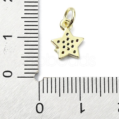 Brass Micro Pave Colorful Cubic Zirconia Pendants KK-H475-19G-01-1