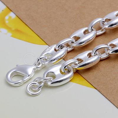 Brass Oval Link Bracelets For Women BJEW-BB12513-1