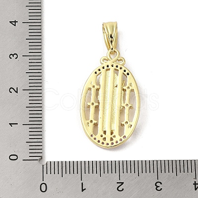 Rack Plating Brass Micro Pave Cubic Zirconia Pendants KK-C052-16G-1