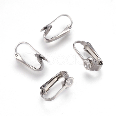 Tarnish Resistant 304 Stainless Steel Clip-on Earring Findings STAS-E453-02P-1