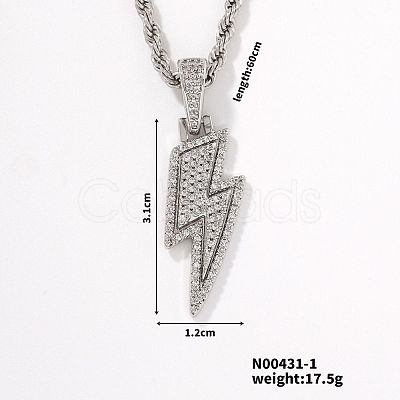 European and American Fashion Lightning Brass Rhinestone Pendant Necklaces HP4417-1-1