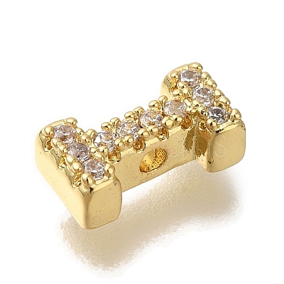 Rack Plating Brass Micro Pave Clear Cubic Zirconia Beads KK-G500-30G-I-1