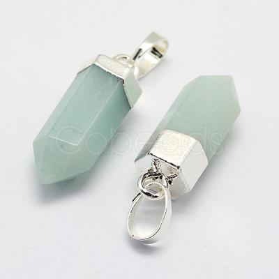 Natural Gemstone Pointed Pendants G-G720-10-1