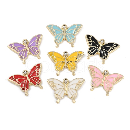 UV Plating Alloy Enamel Pendants FIND-M018-34G-1