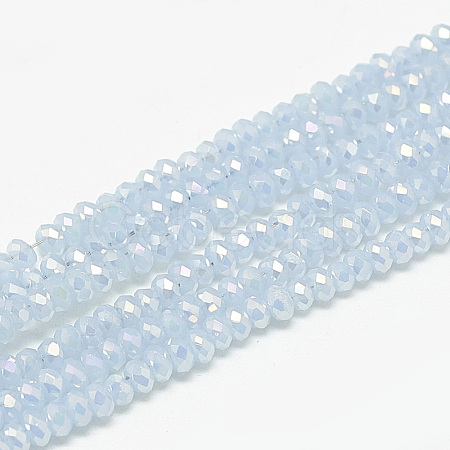 Electroplate Glass Beads Strands X-EGLA-Q112-A02-1