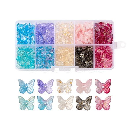 300Pcs Transparent Spray Painted Glass Charms X1-GLAA-LS0001-02-1