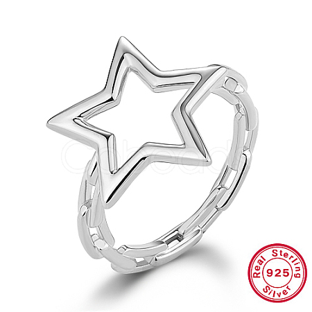 Rhodium Plated 925 Sterling Silver Finger Ring KD4692-06-1