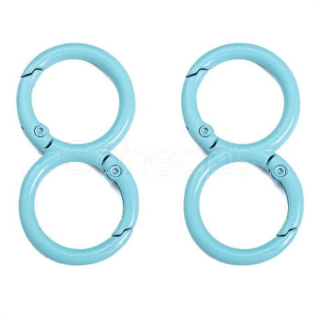 Spray Painted Alloy 8-shaped Keychain Clasps PW-WGE4E28-27-1