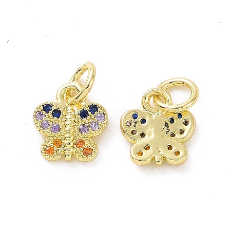 Brass Micro Pave Colorful Cubic Zirconia Charms KK-E068-VF100-1