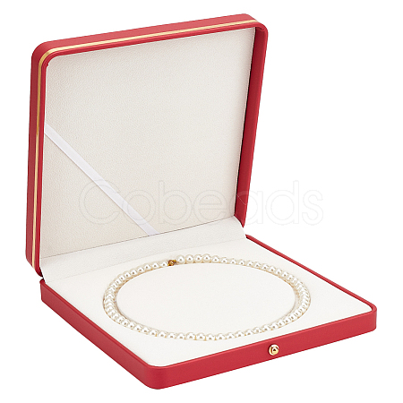 PU Leather Single Necklace Storage Gift Box AJEW-WH0475-08A-1