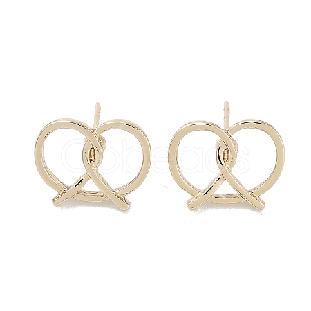 Heart Alloy Studs Earrings for Women EJEW-H309-15KCG-1