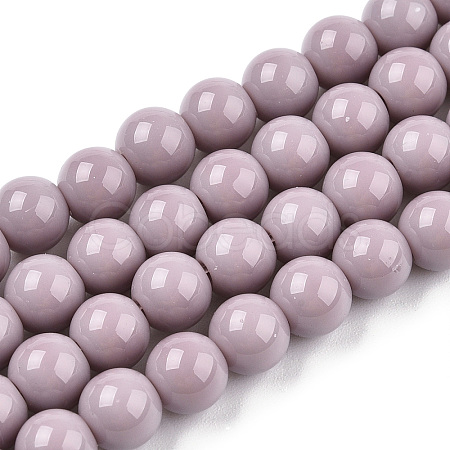 Opaque Solid Color Glass Beads Strands GLAA-T032-P6mm-07-1