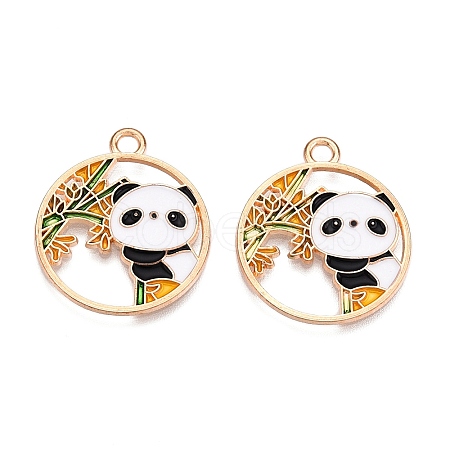 Panda Theme Alloy Enamel Pendants ENAM-T020-34B-1