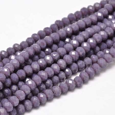 Faceted Rondelle Glass Beads Strands GLAA-I033-6mm-33-1