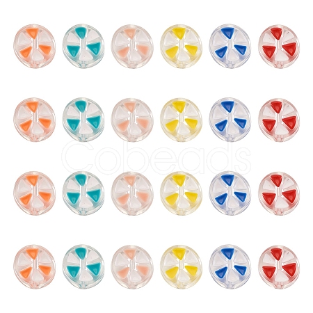 Craftdady 60Pcs 6 Colors Transparent Enamel Acrylic Beads TACR-CD0001-08-1