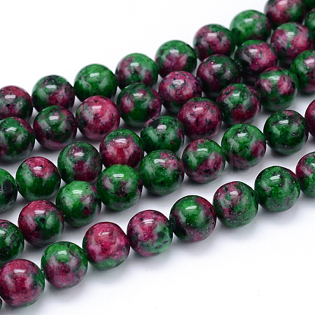 Synthetic Ruby in Zoisite Beads Strands G-F216-12mm-26-1-1