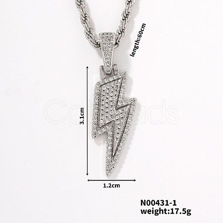 European and American Fashion Lightning Brass Rhinestone Pendant Necklaces HP4417-1-1