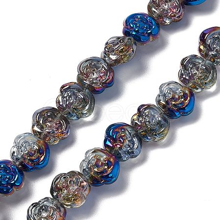 Electroplate Glass Beads Strands EGLA-L040-HP02-1