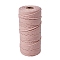 Cotton Macrame Cord, Round Macrame Rope for Wall Hangers, Boho Decorations, DIY Macrame Craft, Misty Rose, 3mm, about 54.68 Yards(50m)/Roll