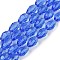 Transparent Glass Beads Strands, Faceted, Teardrop, Royal Blue, 15x10mm, Hole: 1.6mm, about 46~48pcs/strand, 27.95 inch(71cm)