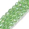 Transparent Electroplate Glass Beads Strands, AB Color Plated, Faceted, Teardrop, Light Green, 15x10mm, Hole: 1.6mm, about 46~48pcs/strand, 27.95''(71cm)