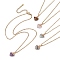 Heart Natural Mixed Gemstone Pendant Necklace, with Golden 304 Stainless Steel Cable Chains, 15.87 inch(40.3cm)