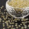 Glass Seed Beads, Trans. Colours Lustered, Round, Goldenrod, 4mm, Hole: 1.5mm, about 4500pcs/pound