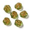 Transparent Lampwork Beads, Rose, Olive Drab, 13x8mm, Hole: 1mm, about 65~75pcs/100g