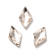 Glass Rhinestone Cabochons, Point Back & Back Plated, Faceted, Rhombus, Light Peach, 10x6x2.5mm