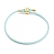 Braided Steel Wire Bracelets Making, with Golden Tone Brass Beads, Light Cyan, Inner Diameter: 3-1/8 inch(8cm)