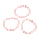 Natural Selenite Beaded Stretch Bracelets, Dyed Bracelets for Women, Pink, Inner Diameter: 2-1/4 inch(5.6cm)