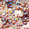 Glass Flat Back Rhinestone, Grade A, Back Plated, Faceted, AB Color, Half Round, Topaz, SS16, 3.8~4.0mm, 1440pcs/bag