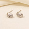 Stylish Irregular Stainless Steel Half Hoop Stud Earrings for Women, Golden