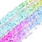 Spray Painted Transparent Glass Beads Strands, Imitation Gemstone, Chip, Colorful, 1~7x4~14x3~7.5mm, Hole: 0.4mm, 31.50''~31.69''(80~80.5cm)