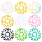 AHADERMAKER 9 Sheets 9 Colors  Sun Flower Adhesive Paper Stickers, for Car & Notebooks, Mixed Color, 127x0.19mm, 1 sheet/color