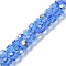 Electroplate Glass Beads Strands, AB Color Plated, Faceted, Rondelle, Cornflower Blue, 8x7.3mm, Hole: 1.4mm, about 70pcs/strand, 20.28''(51.5cm)