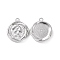 Alloy Pendants, Flower with Woman Charm, Platinum, 23x20x3.5mm, Hole: 1.8mm