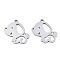 Tarnish Resistant 201 Stainless Steel Pendants, Laser Cut, Dog, Stainless Steel Color, 19x18x0.9mm, Hole: 1.6mm