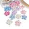 UV Plating Rainbow Iridescent Transparent Acrylic Beads, Flower, Mixed Color, 32.2x34.6x5.9mm, Hole: 2.5mm