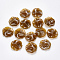 Acrylic Pendants, Imitation Gemstone Style, Waved Flat Round, Camel, 19.5x19.5x5mm, Hole: 1.8mm, about 650pcs/500g