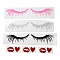 SUPERFINDINGS 6 Sets 3 Colors PVC Eyelashes & Lips Car Decorative Stickers, Adhesive Decals, for Cars Motorbikes Decoration, Mixed Color, 59~69x60~303x0.2mm, pattern: 34.5~48x51.5~120mm, 2 sets/color