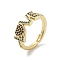 Brass Pave Cubic Zirconia Adjustable Rings, Word Love, Real 18K Gold Plated, US Size 7 1/4(17.5mm)