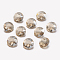 Faceted Glass Rhinestone Charms, Imitation Austrian Crystal, Flat Round, Golden Shadow, 8x4mm, Hole: 1mm