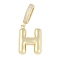 Brass Micro Pave Clear Cubic Zirconia Pendants, Long-Lasting Plated, letters, Letter H, 19x14x4.5mm, Hole: 8.5x5.5mm