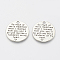 Tibetan Style Alloy Quote Pendants for Teachers' Day, Flat Round with Word, Cadmium Free & Lead Free,, Antique Silver, 24.5x1.5mm, Hole: 2mm