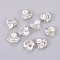 Alloy Cabochons, Nail Art Decoration Accessories, with K9 Glass Rhinestone, Crystal AB, 13x12mm