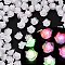 Triple Color Luminous Resin Decoden Cabochons, Glow in the Dark, Flower, Snow, 7x7x4mm