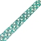 0.4M Resin Pearl & Rhinestone Beaded Trim, Iron On Patch Hotfix Ribbon with Adhesive Back, for DIY Art Craft, Turquoise, 1-1/8 inch(30mm), about 0.44 Yard(0.4m)/pc